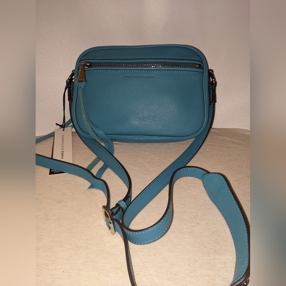 Aimee kestenberg crossbody. Deep sea blue. 7" tall by 9 1/2" wide